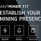 40ος 2200W 12V SHA256 GPU ανθρακωρύχος BTC BCH Bitmain Antminer T17